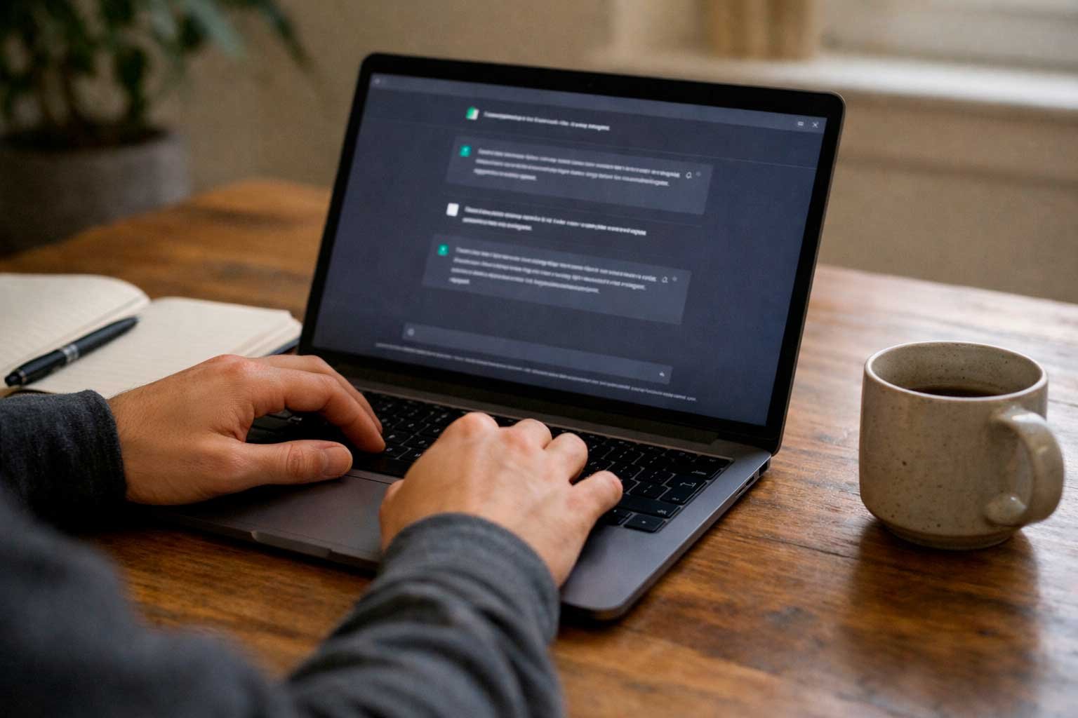 uso real do ChatGPT em notebook